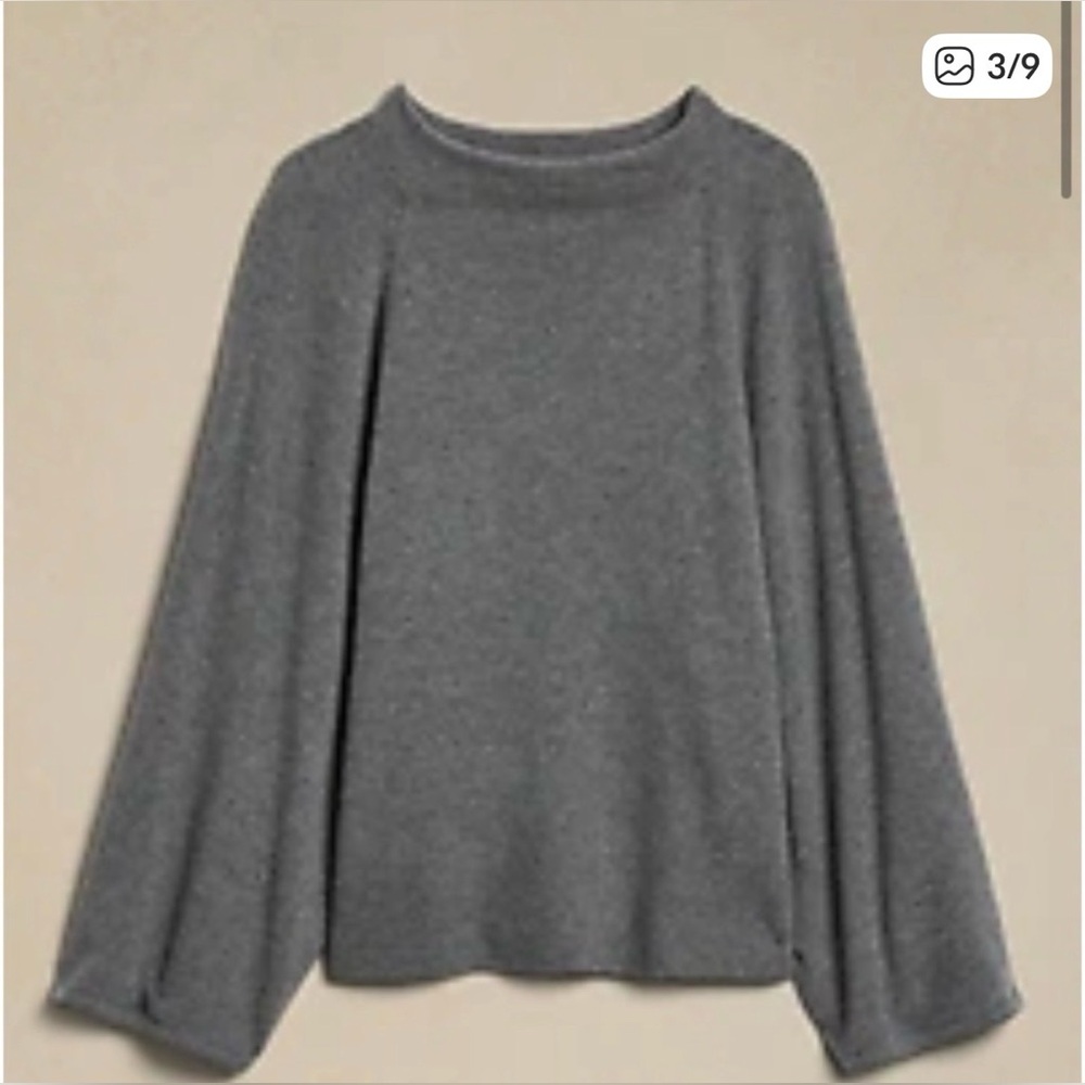 Banana Republic Calvina Cashmere Top Size L Gray - Picture 4 of 7
